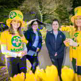 Pictured at Belfast Zoo as baby meerkats are named in honour of Marie Curie's Great Daffodil Appeal are (L-R) Sofia Crawford-Walker; Angela Duffy; Lucille Cullen; and Anne McRoberts.