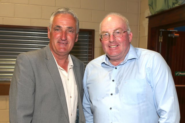 Martin Duncan and Sean McBride pictured at the Carey Faughs GAC Abba Sensations concert held in Carey Parish centre on Saturday evening. Picture Kevin McAuley/McAuley Multimedia