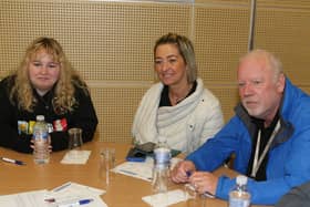 Participants engaging with storytellers at the ‘Who are WE?’ workshop, organised by Council’s Good Relations team in partnership with the Hate Crime Advocacy Service, the PCSP and PSNI.