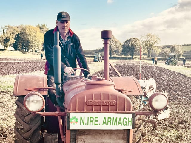 Seamus Crossan finished 3rd in the Vintage Senior Class at Listooder Ploughing Match