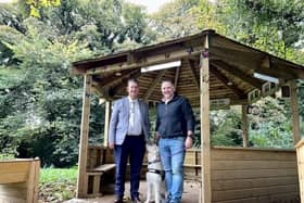 Environment Minister Edwin Poots pictured with Phil Maxwell (teacher) from Fleming Fulton school in Belfast touring the site of the Fleming Fulton’s planned pollinator garden
