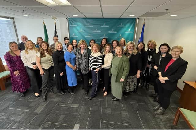 All Ireland AwakenHub delegates pictured at a lunch reception a lunch reception and meeting for the AwakenHub & AwakenAngel, held by Irish Consul General to New England, Síghle Fitzgerald, in Boston at the Irish Consulate General.  CREDIT CCGBC
