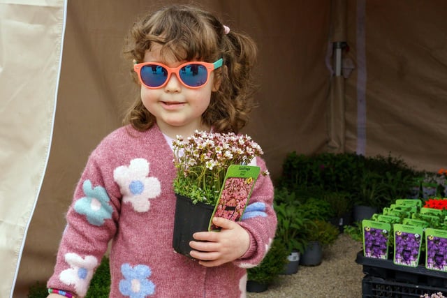Daisy Connolly having a great day out at the Spring Plant Fair.