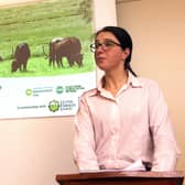 Jill Mongomery NI Environment Link is pictured welcoming the audience to the event.