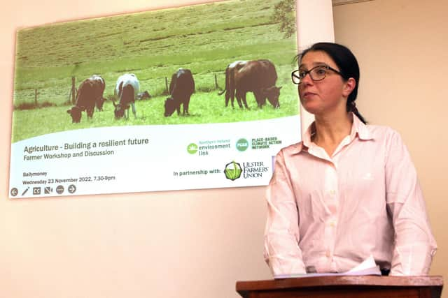 Jill Mongomery NI Environment Link is pictured welcoming the audience to the event.