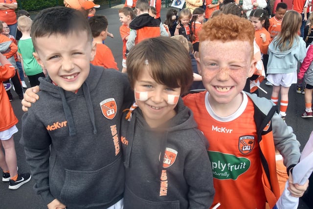 Pupils enjoying the school's Armagh Day on Friday. PT19-209.