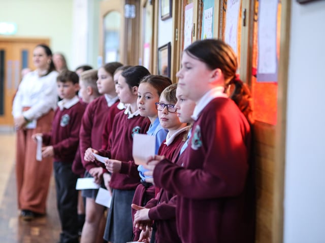 Pupils pictured at the Good Relations event Lavey Termoneeny Centre.