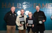Martin McDowell, chair, The Odyssey Trust, Mark Morrison, former forward, Belfast Giants, Bob Zeller, co-founder and former co-owner, Belfast Giants, Jason Bowen, former defenceman, Belfast Giants