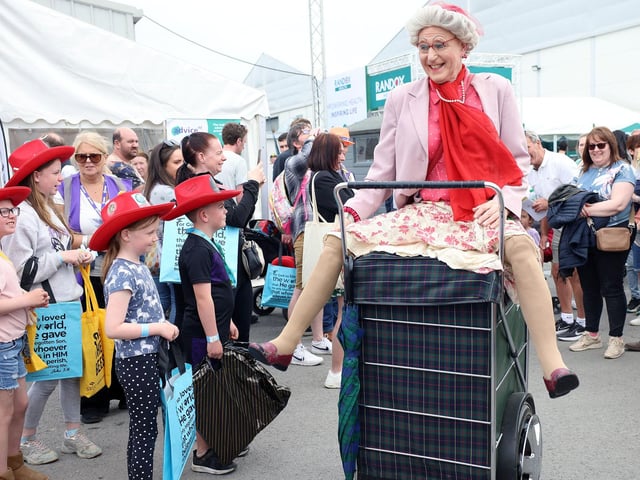 Having fun with the crowds at Balmoral Show.