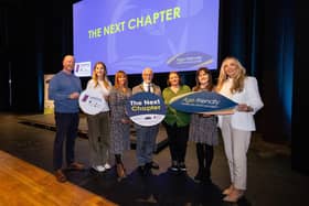 From left: John Hamilton (Northern Regional College), Hannah Wilson (Northern Ireland GP Federation), Carrie Currie (Business Development Officer), Mayor of Antrim and Newtownabbey, Cllr Henry Cushinan, Clare-Marie Bailie (Volunteer Now), Kelly Doyle (Age Friendly Officer) and Elaine Curry (Transformation Coach and Keynote Speaker)