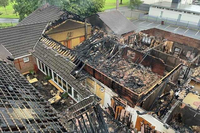 Extensive damage has been caused following the arson attack on September 1. (Pic: NIFRS).