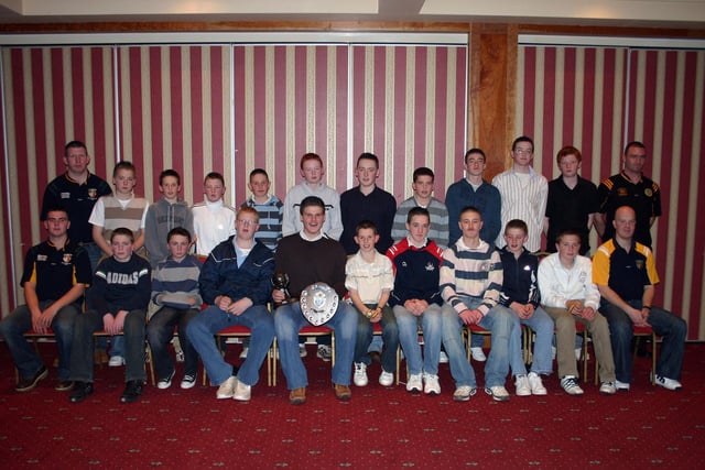 Ballycastle U14 Footballers pictured at their annual dinner held in the Marine Hotel in 2006