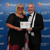 Wendy Cruise, SPAR Maxol Ballyclare with Norman Graham, Regional Manager, The Maxol Group.