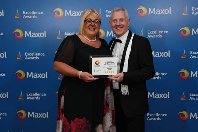 Wendy Cruise, SPAR Maxol Ballyclare with Norman Graham, Regional Manager, The Maxol Group.