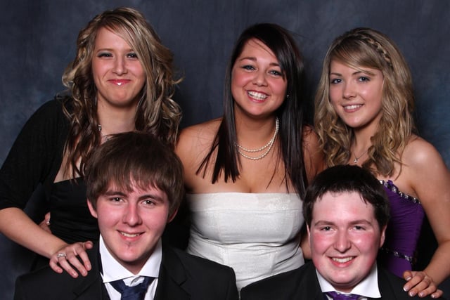 Ballycastle High School students who were guests at the Cross & Passion College formal in Galgorm Manor Hotel in 2009. Back L-R, Tori Reilly, Amanda McCooke, Claire Cusick, Dwayne McCooke and Stephen Chapman.