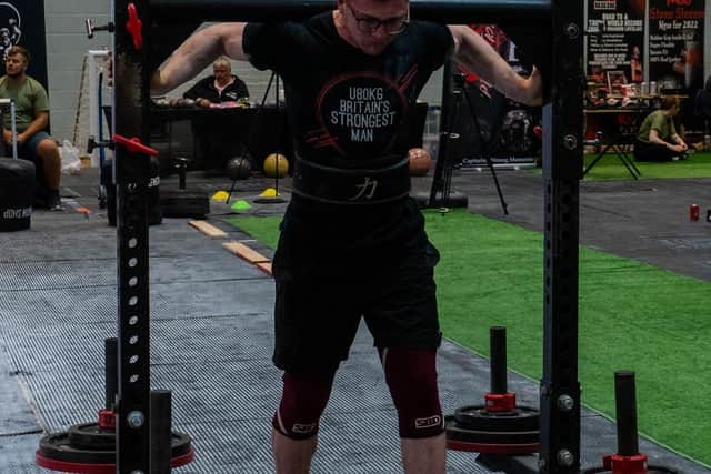 In action, Magherafelt Strongman Kyle Scott. Credit: Naomi Fegan