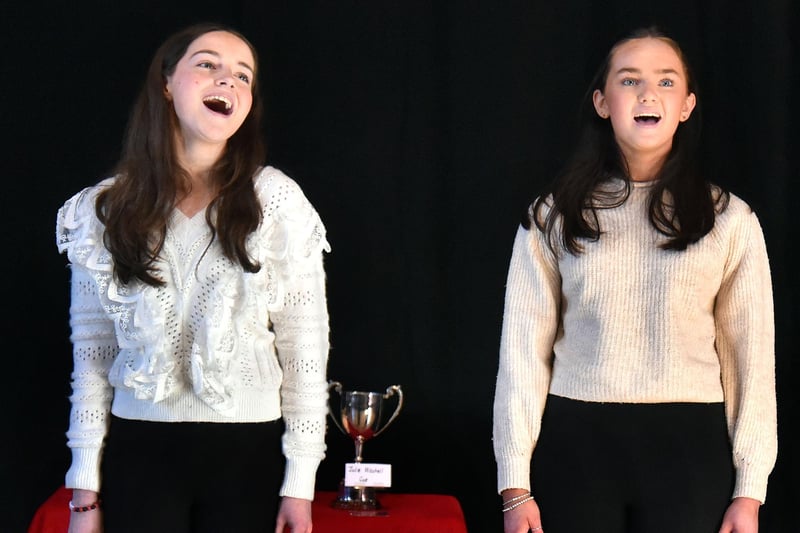 Caitlyn Kelly and Madison Weir who were winners in the Vocal Duet, Song from a Musical Show 13-18 years. PT13-214.