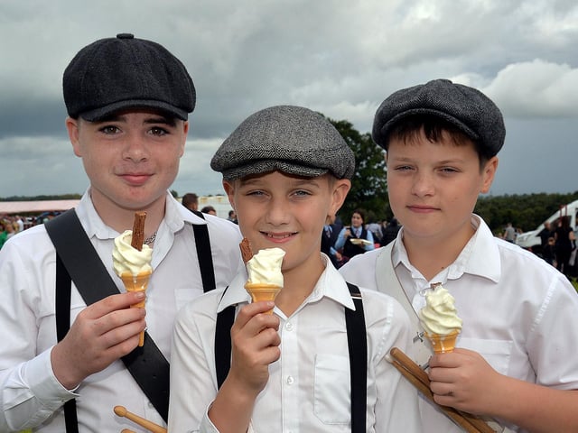 Young members of Monaghan Auld Fife And Drum Flute band pictured at the field during the RBP Last Saturday parade in Loughgall. Included are from left, Josh Black, Luke Waller and his brother Daniel. TH14A.