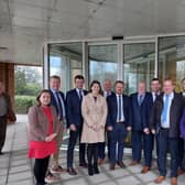 Pictured, from left, are the candidates and local DUP MLA's Deborah Erskine MLA Fermanagh South Tryone, Mark Robinson (Clogher Valley DEA), James Burton (Dungannon DEA), Eva Cahoon (Cookstown DEA), Paul McLean (Magherafelt DEA), Kyle Black (Carntougher DEA), Wesley Bown (Magherafelt DEA), Jonathan Buchanan (Torrent DEA), Clement Cuthbertson (Dungannnon DEA), Wilbert Buchanan (Cookstown DEA), Anne Forde (Moyola DEA), Kenny Montgomery (Election Agent) and Keith Buchanan MLA Mid Ulster. Missing from the photograph is Frances Burton (Clogher Valley DEA)