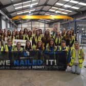 Year 10 and Year 13 students from Rainey Endowed School, Sperrin Integrated College, St Pius X College, and St Mary’s Grammar School pictured at Henry Brothers Magherafelt headquarters. Credit: Submitted