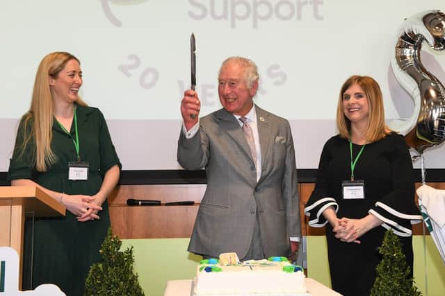 Veronica Morris, pictured right with King Charles III, and Gemma Daly. Credit: Rural Support