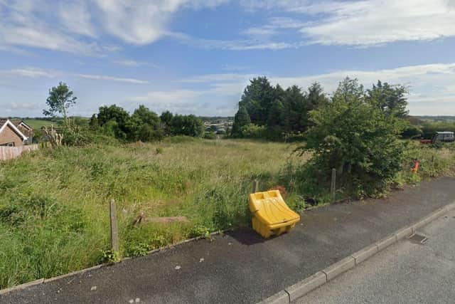 A derelict house, hidden by mature trees, will be knocked down, and 12 new homes will be built on what is currently a grassy patch of land. Credit: Google