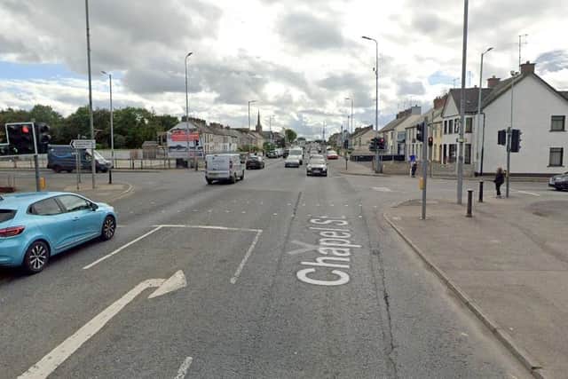 Chapel Street in Cookstown where the incident was videoed | Google