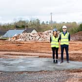 Pictured are Emma Donnelly and Donovan McKillan from TBC on site of the £1m factory extension. Credit: Submitted