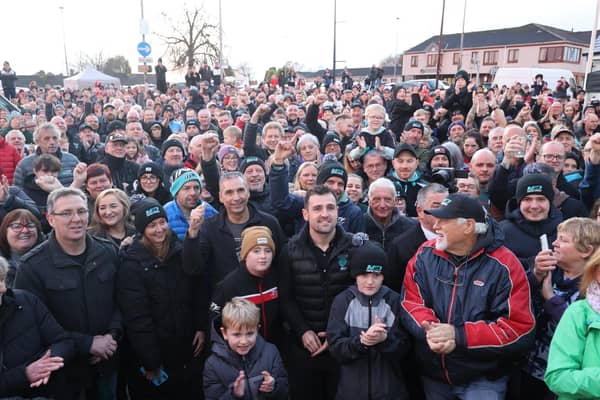 Crowds of road racing fans descended on Ballymoney on Saturday, October 26, to celebrate the home-grown talent of road racing superstar Michael Dunlop, following his record-breaking success at the Isle of Man TT.