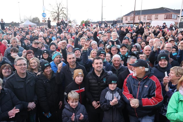 Crowds of road racing fans descended on Ballymoney on Saturday, October 26, to celebrate the home-grown talent of road racing superstar Michael Dunlop, following his record-breaking success at the Isle of Man TT.