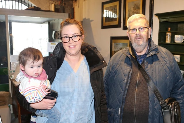 Sarah Clavin with her son Jack and James McCurdy pictured at the opening of Ballycastle Museum