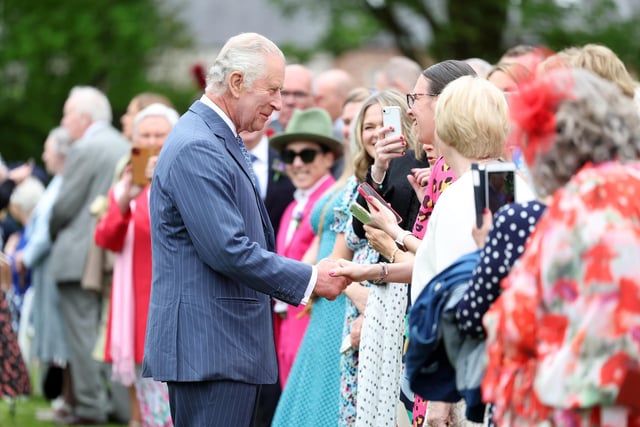 Guests enjoy the moment they met the King at Hillsborough.