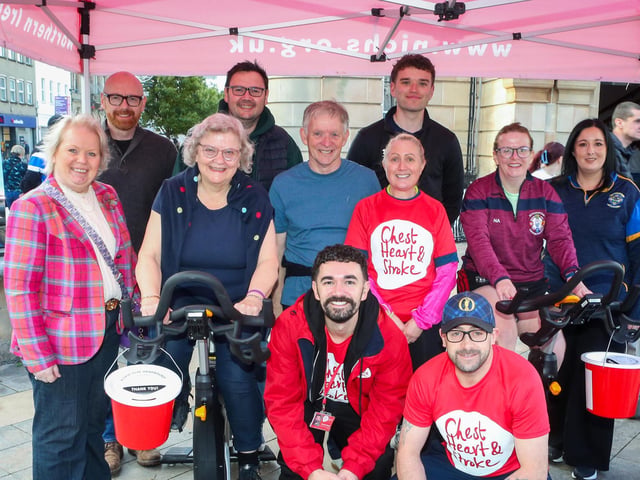 Causeway Coast and Glens Councillors who joined Mayor of Causeway Coast and Glens, Councillor Dawn Huggins at her charity cycle held in Coleraine.