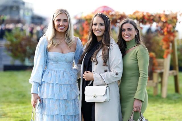 Pictured on day two of the Ladbrokes Festival of Racing at Down Royal Racecourse are Katie Henry, Colleen Traynor and Erin Donnelly.