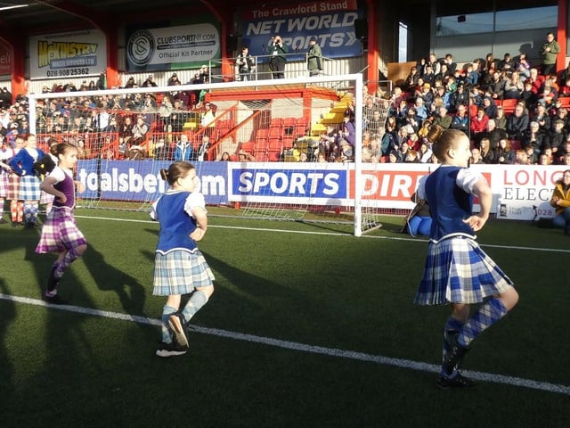 Dancers from Larne School of Highland Dance perform at Inver Park.