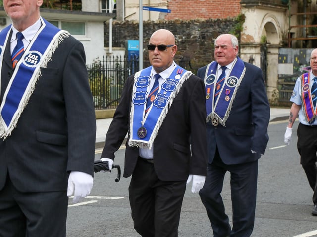 Pride of Ballymacash Flute Band led Lisburn District No 6 on Empire Sunday