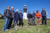 Minister Kimmins is pictured with representatives from the Rathlin Development and Community Association, The Future Island-Island Project and the Life Raft Project. CREDIT LORCAN DOHERTY