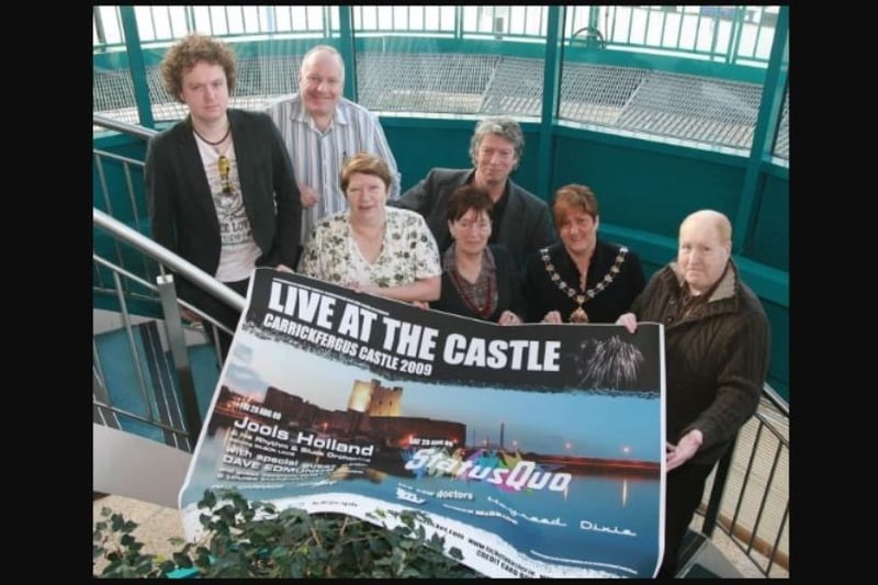 Pictured a the Live at the Castle launch were councillors, guitarist Simon McBride and Ross Graham, chief executive, Music Industry Commission.