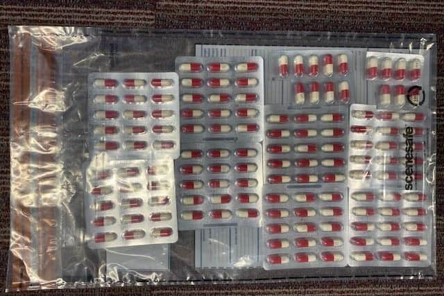 Tablets seized by the PSNI safe transport team. Credit: PSNI