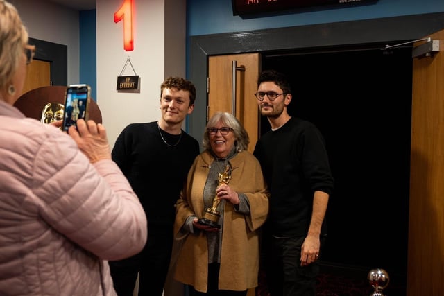 Local film fans were delighted to get their pictures taken with a real Oscar (and real Oscar winners!)