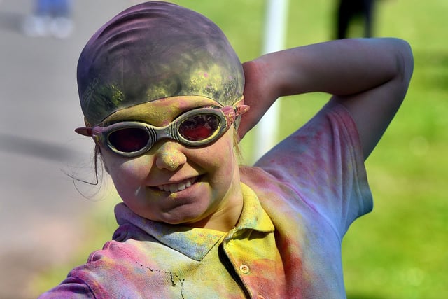 One of the Ballyoran Primary School who took part in the school colour run in Portadown People's Park on Thursday. PT21-211.