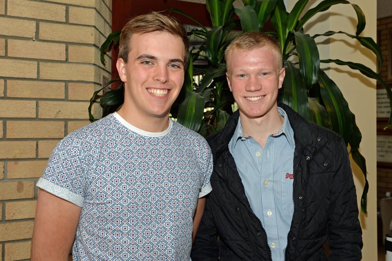 Pictured in 2014 were Larne Grammar School students Mark Henry, who got 6 A stars and 4 As, and and Scott Davison, who received 1 A star, 7 As and 1 B. INLT 36-009-PSB