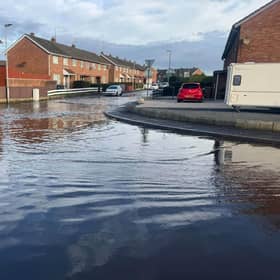 Flooding at Mourneview in Lurgan, Co Armagh.