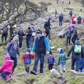 People taking part in the annual Slemish climb on St Patrick's Day.  Photo: Paul Faith