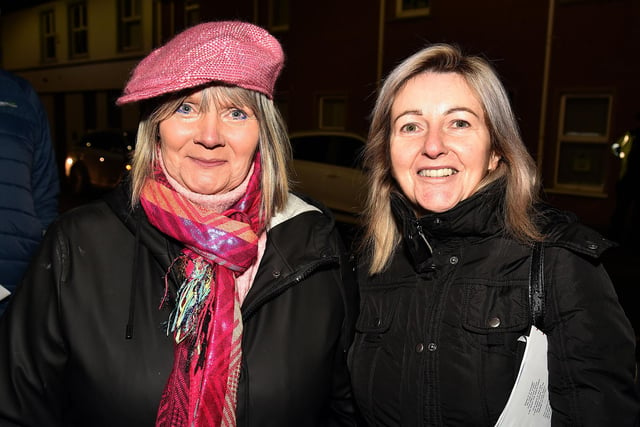 Pictured at the Thomas Street Methodist Church Christmas lights switch on are, Jean McConnell, left, and Carol Hamilton. PT50-203.
