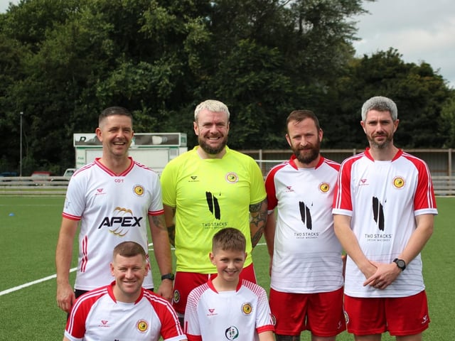 All kitted out at the Lurgan Against Racism 5-a-side tournament and fun day at Oxford Sunnyside's playing fields at Knockramer