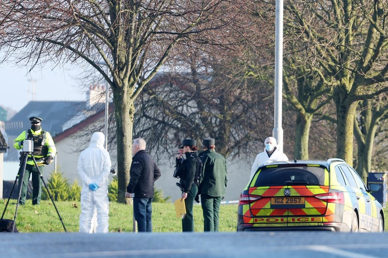Police at the scene in Lurgan on Sunday, December 3 where they are investigating a sudden death.