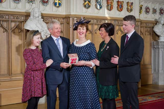 June with her husband Gordon, daughter Lisa and two eldest grandchildren, Christopher and Sarah