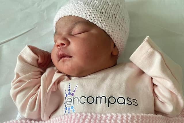 Baby Nylah is the first baby to be born with fully digital records. Pic credit: SEHSCT