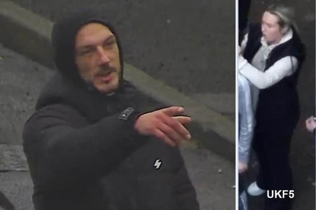Police have released images of two people they wish to speak to: UKM160 (left) and UKF5